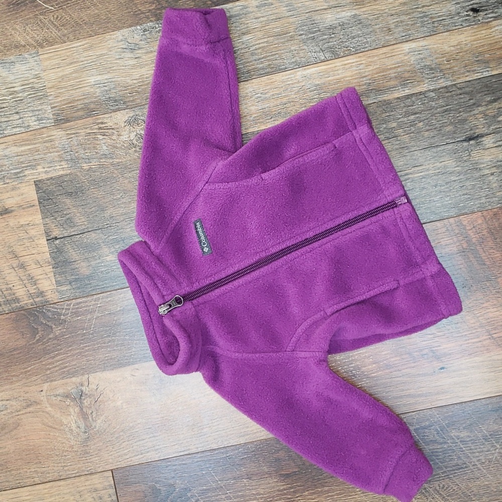 Columbia Purple Fleece Zippered Jacket, Size 3-6 Months